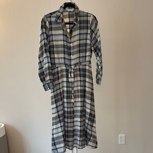 Elegant Plaid Button-Down Dress